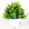 Artificial eucalyptus plant in white pot fake green plant for indoor outdoor home decoration. - Dense Eucalyptus Potted Plant