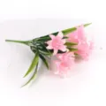 Artificial morning glory flower bouquet pink trumpet silk flowers for garden decoration - Pink