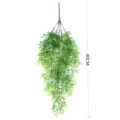 Detailed view of artificial hanging bamboo vine leaves, 80cm length for wall decoration. - Green