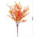 Detailed view of artificial autumn fern plant with yellow flowers, 38cm height marker - Autumn Eucalyptus Daisy