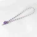 Bohemian Woven Daisy Flower Phone Lanyard Colorful Universal Mobile Strap Cute Accessory - Single Button Purple