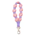Handmade pink and purple macrame flower wristlet strap with pearls and gold clasp - 14*8 / Pink-Purple (Style H)