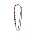 Handmade bohemian daisy woven lanyard strap in purple and pink for phone or bag - Dusky Pink and Navy Blue