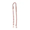 Handmade pink and white braided flower phone lanyard and adjustable bag shoulder strap - Light Pink