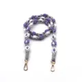 Bohemian braided daisy flower phone lanyard in purple and white colors - Light Purple and Off-White