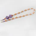 Boho geflochtene Handykette mit Gänseblümchen Blumen und lila Anhängern, stylisches Band. - Zweireihig Modell B
