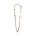 Handmade pastel braided daisy flower lanyard strap with metal clasp for phone or bags - Light Blue and Light Pink