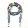 Bohemian woven daisy flower strap in purple yellow and blue for phone or crossbody. - Light Purple and Moon Blue