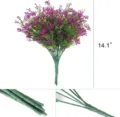 Close-up detail view of 14.1 inch artificial purple grass bouquet for garden decor - Purple