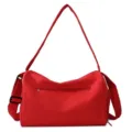 Large capacity solid red sports gym bag for yoga travel with adjustable shoulder strap and front zipper - 7 / Red