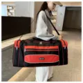 Grand sac de sport noir et rouge de grande capacité, idéal pour les voyages et les entraînements. - S / Rouge