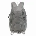 Grey lightweight large-capacity outdoor hiking backpack with front bungee cords - S / Gray