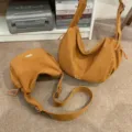 Fashionable brown nylon dumpling bag with large capacity for casual travel and commuting - Dark Khaki