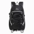 Black large capacity outdoor hiking backpack with ergonomic shoulder straps - S / Black