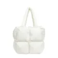 Elegante borsa tote trapuntata bianca imbottita con grande capacità per l'inverno - Stile Borsa a Mano / Bianco