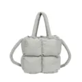 Elegante borsa tote trapuntata grigio chiaro con manici imbottiti e tracolla - Stile Borsa a Mano / Grigio