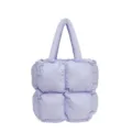Grande borsa tote imbottita color lavanda da donna con elegante texture trapuntata - Stile Borsa a Mano / Viola