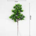 Detailed dimensions of 40cm artificial pine branch for bonsai decoration - Thuja Wood / Green