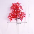 Artificial red pine branch with 38cm height and 22cm width dimensions. - Maple Leaf / Red