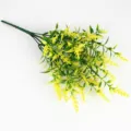 Detailed view of yellow and green artificial lavender bouquet on white background - Yellow