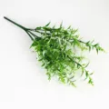 Detailed view of artificial green grass bouquet with white tips for home decor - White
