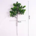 Artificial pine branch detail with 42cm height and 18cm width dimensions - A款5粒松 / Green