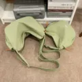 Elegante borsa a tracolla a mezzaluna verde chiaro con cinturino in nylon regolabile - Taglia S / Verde