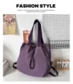 Korean style ins large capacity nylon backpack casual commuter school bag stylish daypack - Purple