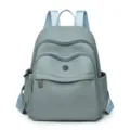 Minimalist light blue travel backpack with multiple zipper pockets for daily use - 9 / Blue