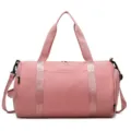 Sac de sport rose pour femme, sac de voyage imperméable, sac d'entraînement fitness. - Rose