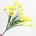 Detail view of vibrant yellow artificial hydrangea flowers for home and wedding decor - Yellow