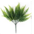 Artificial fern plant plastic green leaves for home wall decor and floral arrangement 35cm - Green