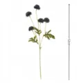 Detail view of 52cm artificial dark purple ping pong mum branch for home decoration. - Dark Coffee