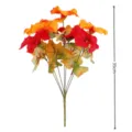 Detail view showing 35cm height of artificial morning glory flower bouquet for autumn - Autumn Red