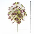 Artificial coleus plant 45cm fake green foliage for indoor home decor wall decoration details. - Brown