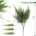 Artificial boston fern plant green leaves fake foliage floral arrangement decoration size spec - Dark Green