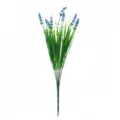 Artificial lavender flower detail close up, vivid blue blooms and green stems for decoration. - Blue