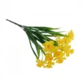Close-up detail of artificial yellow daffodil bouquet with green stems for home decor. - Yellow