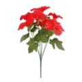 Artificial morning glory bouquet 7 forks fake flowers for indoor outdoor home decoration. - Bright Red