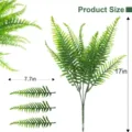Artificial Boston Fern Plant Green Leaves Simulation Fern for Floral Arrangement Decor - Light Green