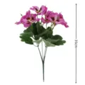 Artificial pansy flower bouquet detail, 35cm height, realistic plastic floral decor for home. - Lilac