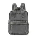 Retro charcoal grey washed denim small backpack for women casual travel and school - 5 / Gray (0216)