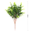 Gedetailleerde weergave kunstmatige eucalyptus tak met 45 cm hoogtemarkering - 7 Vorken (Groot) / Groot Dubbel Groen