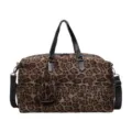 Borsa da viaggio leopardata donna palestra tracolla shopper tote bag stile fashion new. - Kaki
