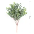 Artificial frosted eucalyptus branch 43cm soft rubber green plant for home wedding decor - Large Double Green With Pink