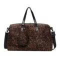 Borsa da viaggio leopardata donna fitness tracolla shopper borsa tote alla moda. - Caffè