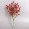Ramo de flores artificiales de aliento de bebé rojo en PU suave para bodas y hogar - Rojo