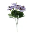 Artificial pansy flower bouquet detail, purple faux floral arrangement for home and garden decor. - Light Purple