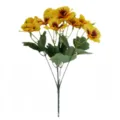 Artificial yellow pansy flower bouquet for home and outdoor decoration, plastic plant. - Yellow
