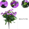 Vibrant purple artificial impatiens flowers 40cm tall for home and garden decoration - Light Purple
